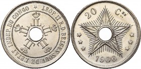 CONGO, Etat Indépendant, Léopold II (1885-1908), Cupro-nickel 20 centimes, 1906. Dupriez 126.

Fleur de Coin / Uncirculated