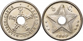 CONGO BELGE, Léopold II (1908-1909), Cupro-nickel 5 centimes, 1909. Dupriez 144.

Superbe / Extremely Fine