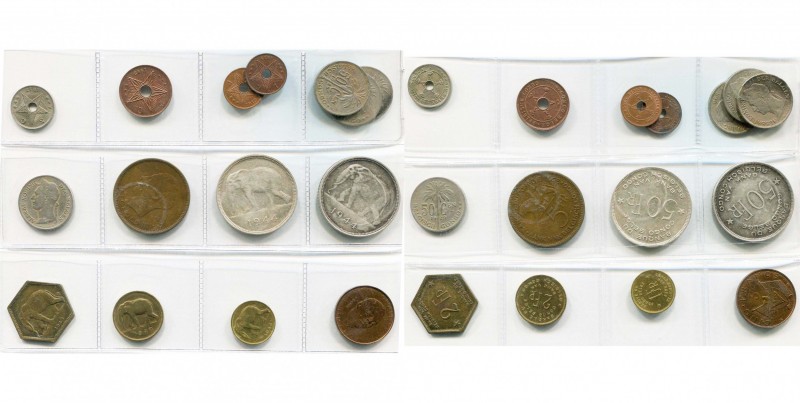 CONGO BELGE, lot de 15 p.: Albert Ier, 5 centimes 1917, 2 centimes 1919, 1 centi...