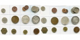 CONGO BELGE, lot de 15 p.: Albert Ier, 5 centimes 1917, 2 centimes 1919, 1 centime 1919 (2), 50 centimes 1929NL (3 avec 9 fermé et 1 avec 9 ouvert); L...