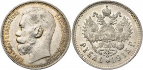 RUSSIE, Nicolas II (1894-1917), AR rouble, 1915BC, Saint-Pétersbourg. Bitkin 70. Rare Fines griffes.

Très Beau/Superbe / Very Fine/Extremely Fine