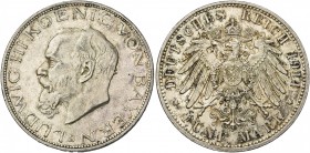 ALLEMAGNE, BAVIERE, Ludwig III (1913-1918), AR 5 Mark, 1914D. J. 53; A.K.S. 209; Dav. 620. Taches.

Très Beau/Superbe / Very Fine/Extremely Fine