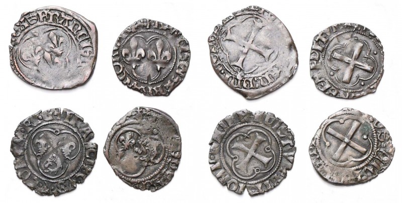 FRANCE, Royaume, François Ier (1515-1547), lot de 4 p: double tournois, Limoges;...