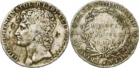 ITALIE, NAPLES, Joachim Murat (1808-1815), AR 12 carlini, 1810. SICIL. au droit. FRANCIA et étoile à 5 rayons au revers. D/ T. à g. R/ Valeur dans une...
