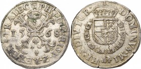 NEDERLAND, UTRECHT, Philips II (1555-1581), AR Bourgondische rijksdaalder, 1568. Vz/ Bourgondisch kruis. Kz/ Gekroond wapenschild, omringd door de ket...