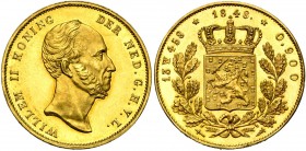 NEDERLAND, Koninkrijk, Willem II (1840-1849), AV 20 gulden (dubbele negotiepenning), 1848. Slechts 95 st. geslagen. Sch. 499; Fr. 335. Uiterst zeldzaa...