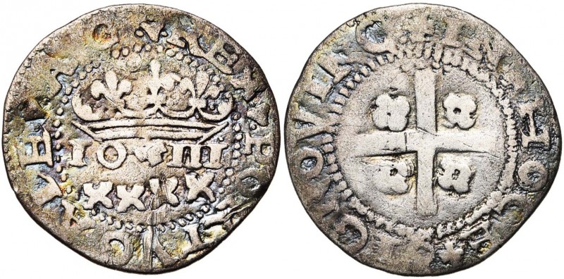 PORTUGAL, Joao III (1521-1557), AR real (40 reis), s.d. (1538). D/ IOIII/ XXXX ...