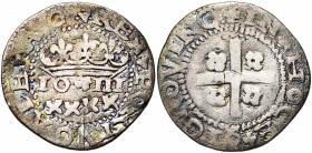 PORTUGAL, Joao III (1521-1557), AR real (40 reis), s.d. (1538). D/ IOIII/ XXXX sous une grande couronne. R/ Armes de Portugal entre quatre lis. Gomes...