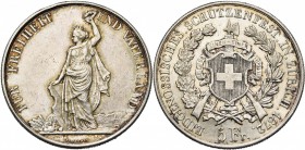 SUISSE, Confédération helvétique, AR 5 francs, 1872. Tir fédéral à Zurich. Divo S11; Dav. 385.

Très Beau / Very Fine