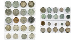 lot de 40 p., la plupart en argent, de Belgique, Autriche, Hongrie, Espagne, dont 5 pesetas 1888 et 1891 (Superbe).