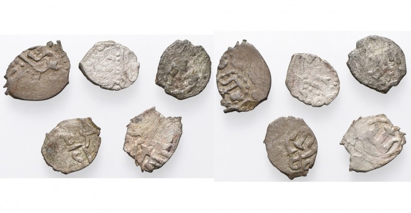 GIRAY KHANS, Dawlat Giray I (AD 1550-1577/AH 957-985) AR lot of 5 akçe struck at...