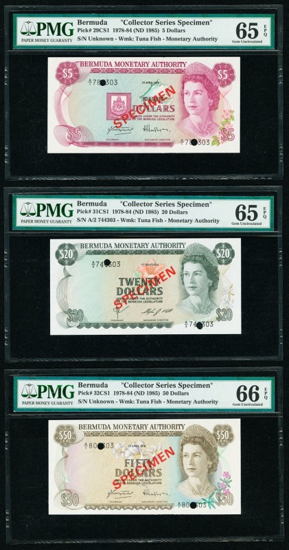 Bermuda Monetary Authority 5; 20; 50 Dollars 1978-84 (ND 1985) Pick 29CS1; 31CS1...