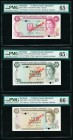 Bermuda Monetary Authority 5; 20; 50 Dollars 1978-84 (ND 1985) Pick 29CS1; 31CS1; 32CS1 Three Collector Series Specimens PMG Gem Uncirculated 65 EPQ (...