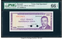 Burundi Banque de la Republique du Burundi 100 Francs 1.10.1968 Pick 23cts Color Trial Specimen PMG Gem Uncirculated 66 EPQ. Two POCs.

HID09801242017...