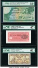 Cambodia Banque Nationale du Cambodge 1000 Riels ND (1973) Pick 17 PMG Gem Uncirculated 65 EPQ; Germany Clearing Note 10 Reichsmark 1944 Pick M40 PMG ...