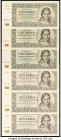 Czechoslovakia Republika Ceskoslovenska 1000 Korun 1945 Pick 74s Group of 6 Specimen About Uncirculated-Uncirculated. All examples are cancelled perfo...