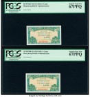 Hong Kong Government of Hong Kong 5 Cents ND (1941) Pick 314 KNB4 Two Consecutive Examples PCGS Superb Gem New 67PPQ. 

HID09801242017

© 2020 Heritag...