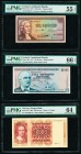 Iceland Landsbanki Islands 10; 100 Kronur 21.6.1957 Pick 38a; 40a Two Examples PMG About Uncirculated 55 EPQ; Gem Uncirculated 66 EPQ; Norway Norges B...