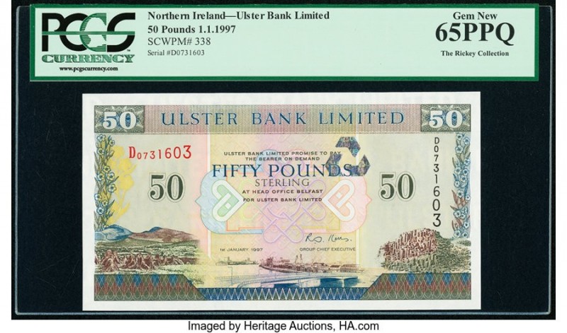 Northern Ireland Ulster Bank Limited 50 Pounds 1.1.1997 Pick 338 PCGS Gem New 65...