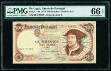 Portugal Banco de Portugal 500 Escudos 6.9.1979 Pick 170b PMG Gem Uncirculated 66 EPQ. 

HID09801242017

© 2020 Heritage Auctions | All Rights Reserve...