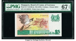 Singapore Board of Commissioners of Currency 5 Dollars ND (1976) Pick 10 TAN#B-2a PMG Superb Gem Unc 67 EPQ. 

HID09801242017

© 2020 Heritage Auction...