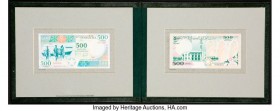 Somalia Central Bank of Somalia 500 Shilin = 500 Shillings 1986 Pick UNL Crisp Uncirculated. Unissued designs for both the face and back are found on ...