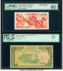 Sudan Bank of Sudan 25 Piastres 1983 Pick 23s Specimen PMG Gem Uncirculated 65 EPQ; Lebanon Banque de Syrie et du Liban 10 Livres 1956-63 Pick 57a PCG...