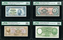 Uruguay Banco de la Republica Oriental 5 Pesos 2.1.1939 Pick 36b PMG Choice About Unc 58 EPQ; Mexico Banco de Mexico 100; 10 Pesos 20.5.1959; 8.9.1954...