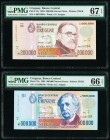 Uruguay Banco Central Del Uruguay 200,000; 500,000 Nuevos Pesos 1992 Pick 72a; 73a Two Examples PMG Superb Gem Unc 67 EPQ; Gem Uncirculated 66 EPQ. 

...