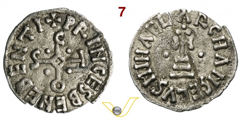 BENEVENTO - SICONE, Principe (817-832) Denaro. D/ Monogramma R/ Croce su gradini...