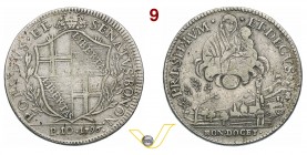 BOLOGNA - GOVERNO POPOLARE (1796-1797) Scudo da 10 Paoli 1796 “alberello”. Pag. 34 MIR 57 Ag g 28,74 Molto rara BB