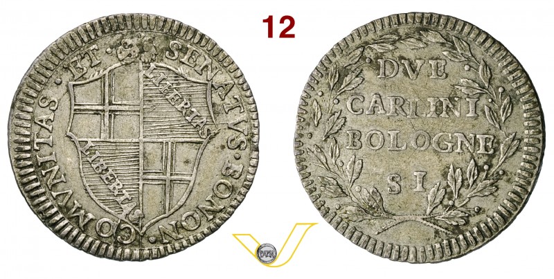 BOLOGNA - GOVERNO POPOLARE (1796-1797) 2 Carlini s.d. (1796) Pag. 41 Mi g 5,45 R...