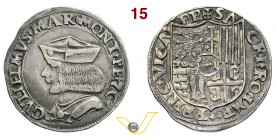 CASALE - GUGLIELMO II PALEOLOGO (1494-1518) Testone s.d. D/ Busto con berretto R/ Stemma. CNI 29/32 MIR 185 Ag g 9,07 Rara • Bella patina di vecchia c...