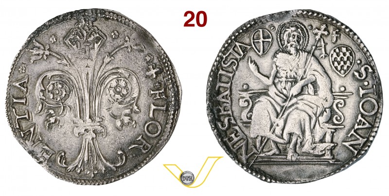 FIRENZE - REPUBBLICA (1189-1532) Quinto di Scudo da 1 Lira e 8 Soldi, detto Cota...