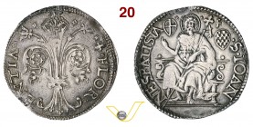 FIRENZE - REPUBBLICA (1189-1532) Quinto di Scudo da 1 Lira e 8 Soldi, detto Cotale. D/ Grande giglio R/ San Giovanni seduto con lunga croce. Bernocchi...