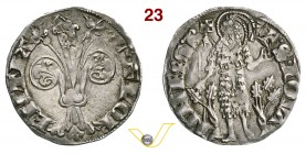 FIRENZE - REPUBBLICA (1189-1532) Fiorino grosso da 2 Soldi, detto Popolino. D/ Grande giglio R/ San Giovanni stante con lunga croce; ai lati due alber...