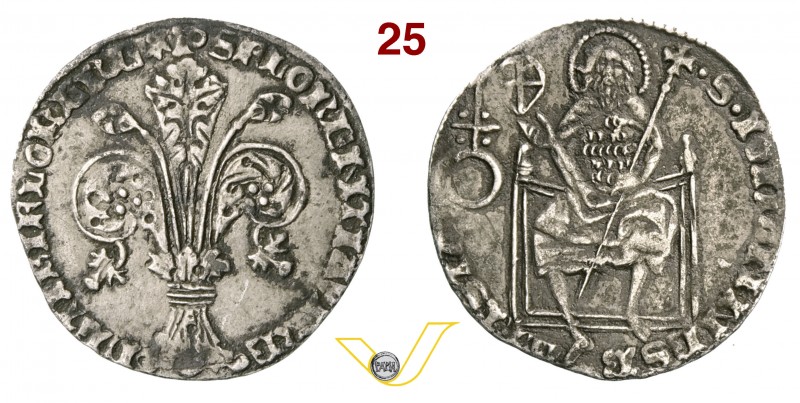 FIRENZE - REPUBBLICA (1189-1532) Grosso Guelfo da 5 Soldi e 6 Denari, stemma Dav...