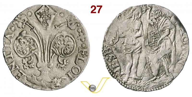FIRENZE - REPUBBLICA (1189-1532) Barile da 10 Soldi, stemma Corsini (1510, II se...