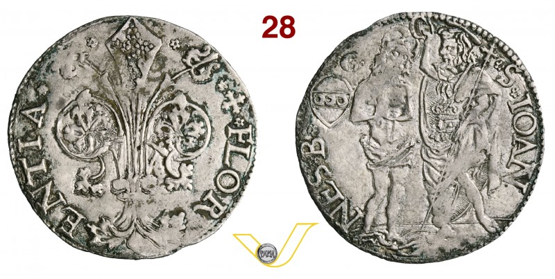 FIRENZE - REPUBBLICA (1189-1532) Barile da 10 Soldi, stemma Strozzi (1512, II se...