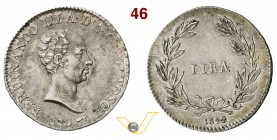 FIRENZE - FERDINANDO III DI LORENA (1791-1801 e 1814-1824) Lira 1822. Pag. 73 MIR 438/2 Ag g 3,96 Non comune SPL