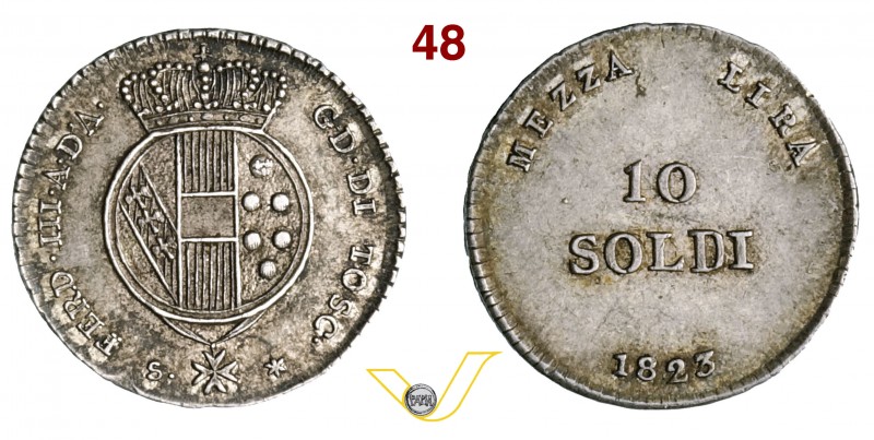 FIRENZE - FERDINANDO III DI LORENA (1791-1801 e 1814-1824) 10 Soldi o Mezza Lira...