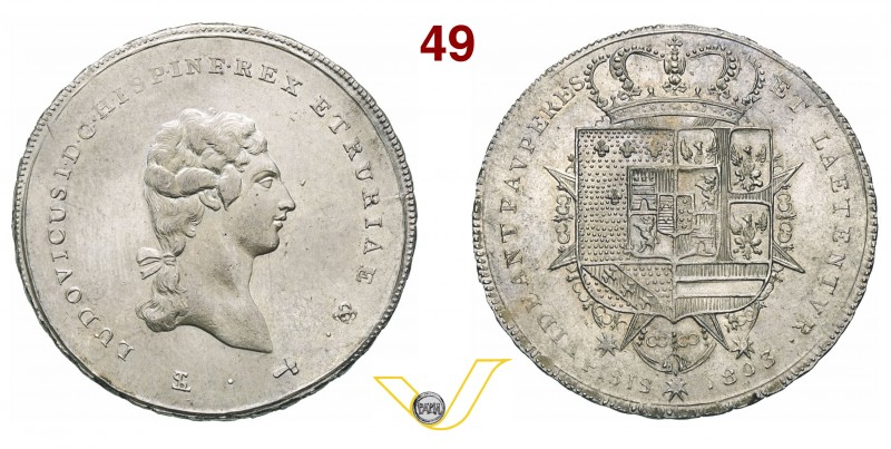FIRENZE - LUDOVICO I DI BORBONE (1801-1803) Francescone da 10 Paoli 1803 “collar...