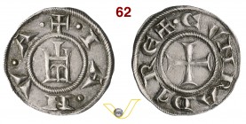 GENOVA - REPUBBLICA (1139-1339) Grosso da 6 Denari. D/ Castello R/ Croce. MIR 12 Ag g 1,70 SPL