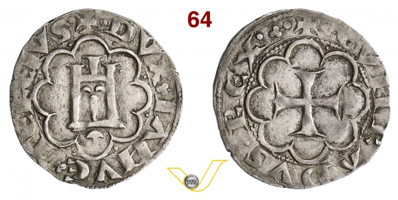 GENOVA - GIOVANNI VALENTE, Doge III (1350-1353) Grosso. D/ Castello entro cornic...