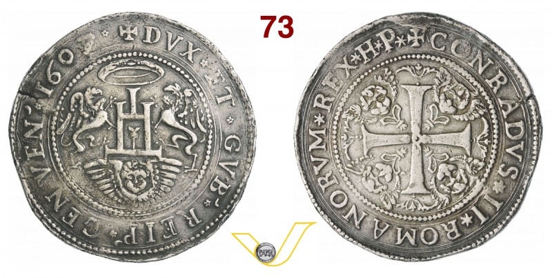 GENOVA - DOGI BIENNALI, II fase (1541-1637) 2 Scudi 1607, sigle HP. D/ Castello ...
