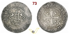 GENOVA - DOGI BIENNALI, II fase (1541-1637) 2 Scudi 1607, sigle HP. D/ Castello fra grifi sormontato da anello; sotto una testina d'angelo R/ Croce co...