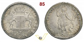 GENOVA - DOGI BIENNALI, III fase (1637-1797) 8 Lire 1795 “stemma nuovo”. CNI 4/6 MIR 309/3 Ag g 33,07 BB
