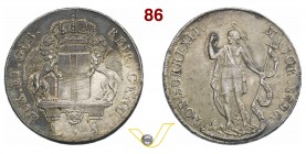 GENOVA - DOGI BIENNALI, III fase (1637-1797) 8 Lire 1796 “stemma nuovo”. CNI 7 e 9 MIR 309/4 Ag g 33,05 Molto rara q.SPL