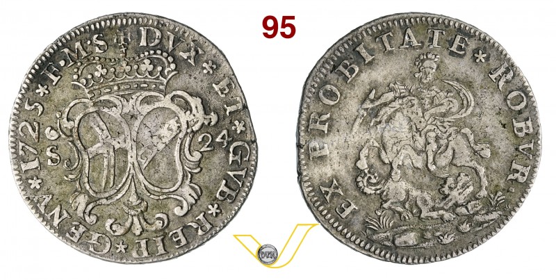 GENOVA - DOGI BIENNALI, III fase (1637-1797) 24 Soldi 1725. Lun. 325 MIR 318/3 A...