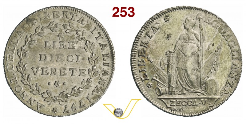 VENEZIA - MUNICIPALITA’ PROVVISORIA (1797) 10 Lire venete 1797, con ZECCA V. Pag...